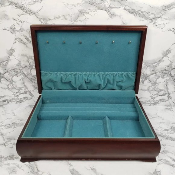 Jewelry Box Solid Wood Made In USA Vintage - Picture 2 of 11